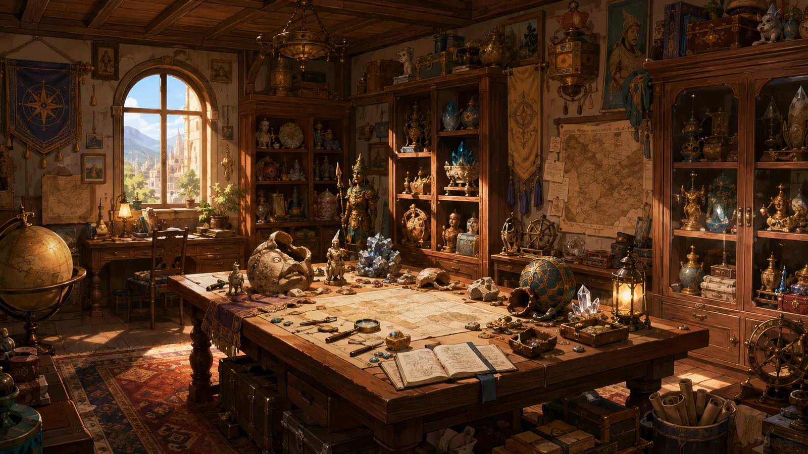 Goldie's study, filled with recovered artifacts